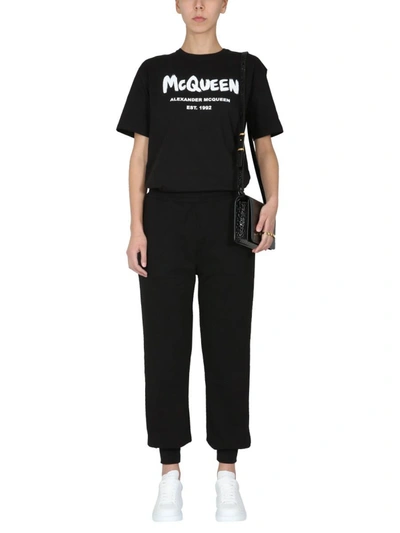 Shop Alexander Mcqueen Jogging Pants In Black