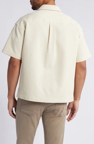 Shop Frame Textured Short Sleeve Button-up Shirt In Beige