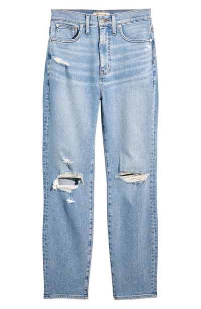 Shop Madewell Ripped High Waist Mom Jeans In Lowden Wash