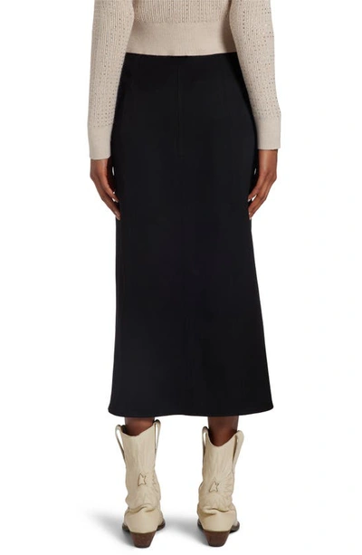 Golden Goose Journey Wool Gabardine Midi Skirt In Black