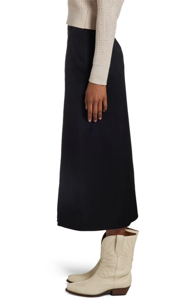 Shop Golden Goose Virgin Wool Midi Skirt In Black