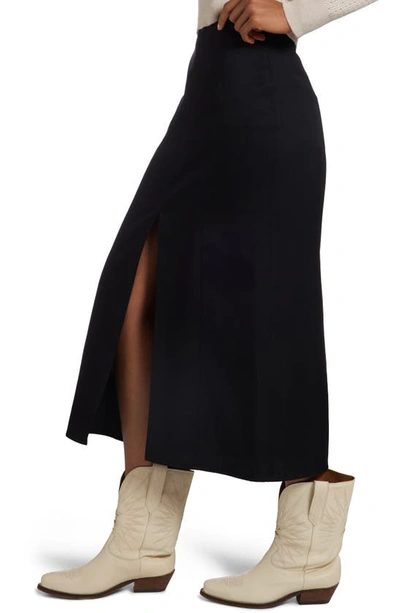 Golden Goose Journey Wool Gabardine Midi Skirt In Black