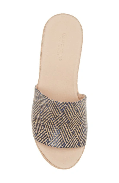 Shop Chocolat Blu Yvon Espadrille Platform Sandal In Blue Combo Raffia