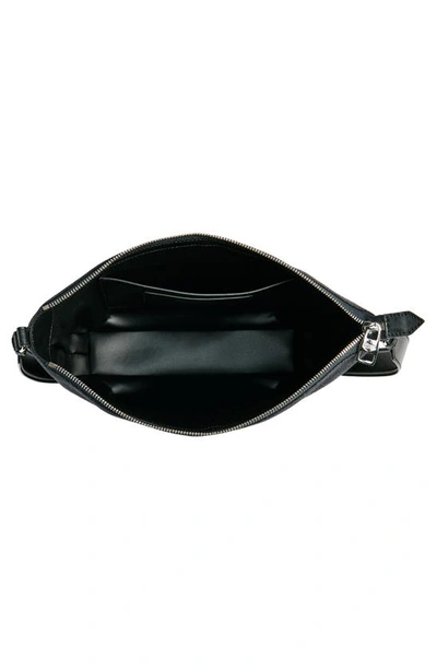 Shop Alexander Mcqueen Small The Edge Leather Crossbody Bag In Dark Indigo/ Black