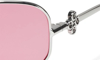 Shop Quay X Guizio Balance 51mm Shield Sunglasses In Silver/ Rose