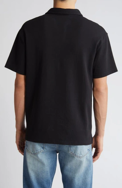 Frame Duo Fold Short Sleeve Polo Shirt In Black