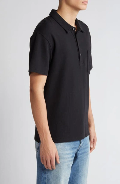 Frame Duo Fold Short Sleeve Polo Shirt In Black