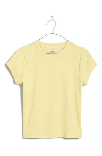 Shop Madewell Supima® Cotton Rib T-shirt In Pale Maize