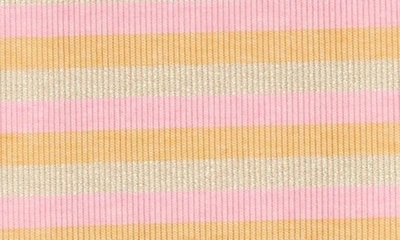 Shop Good Luck Girl Kids' Stripe Knit Dress In Pink Beige Stripe