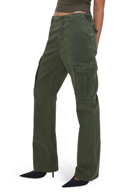 Shop Good American Uniform Brushed Twill Cargo Pants In Fatigue001