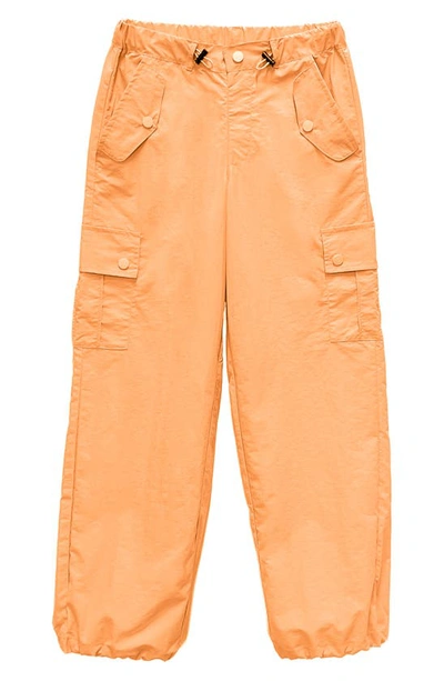 Shop Tractr Kids' Parachute Cargo Pants In Cantaloupe
