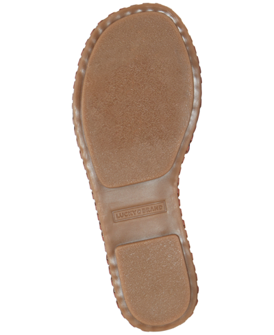 Shop Lucky Brand Women's Zanora Double Band Flat Sandals In Tan Leather
