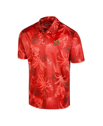 Shop Colosseum Men's  Red Maryland Terrapins Palms Team Polo Shirt