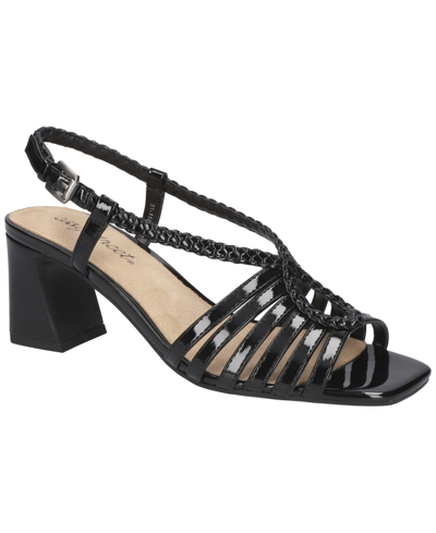 Shop Easy Street Women's Topaz Square Toe Sandals In Black Patent