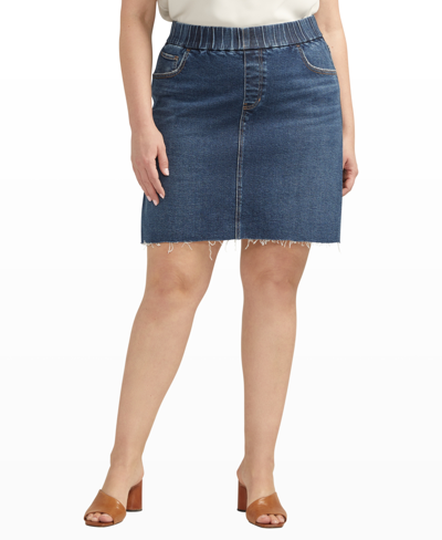 Shop Jag Plus Size On-the-go Mid Rise Skort In Lazy River Blue