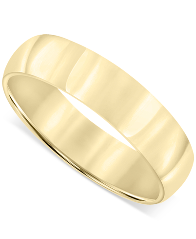 Shop Macy's Men's Polished Wedding Band In 18k Gold-plated Sterling Silver (also In Sterling Silver) In K Gold Over Sterling Silver