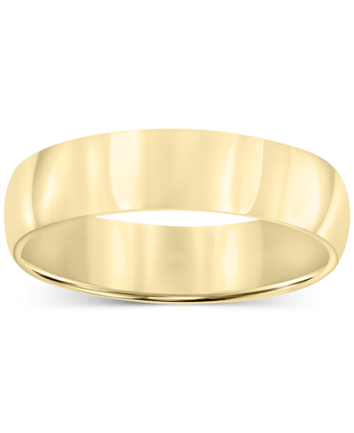 Shop Macy's Men's Polished Wedding Band In 18k Gold-plated Sterling Silver (also In Sterling Silver) In K Gold Over Sterling Silver