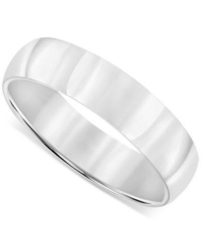 Macy's Men's Polished Wedding Band In 18k Gold-plated Sterling Silver (also In Sterling Silver) In Sterling Silver