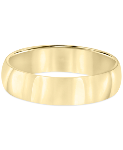 Macy's Men's Polished Wedding Band In 18k Gold-plated Sterling Silver (also In Sterling Silver) In Sterling Silver