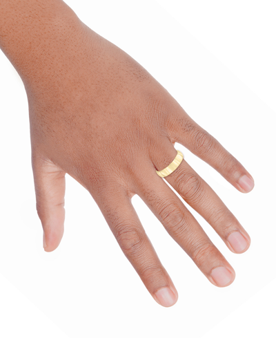 Macy's Men's Polished Wedding Band In 18k Gold-plated Sterling Silver (also In Sterling Silver) In Sterling Silver