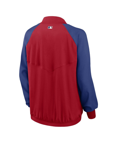 Shop Nike Women's  Red Philadelphia Phillies Authentic Collection Team Raglan Performance Full-zip Jacket