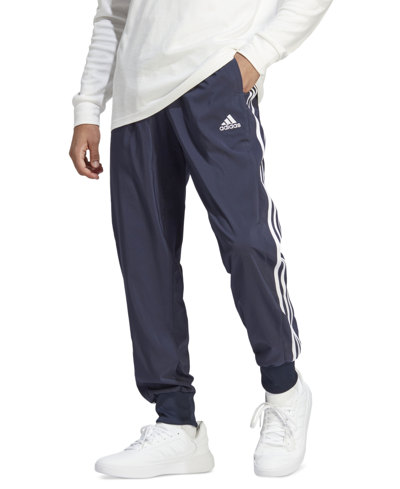 Shop Adidas Originals Men's Essentials 3-stripes Cargo Pocket Joggers In Leg Ink,white