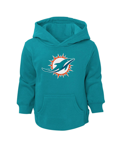 Shop Outerstuff Toddler Boys And Girls Aqua Miami Dolphins Logo Pullover Hoodie