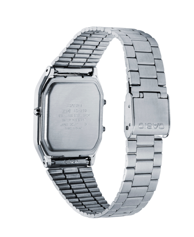 G-shock Unisex Analog Digital Casio Silver-tone Color Stainless Steel Watch, 29.8mm, Aq230a-7avt In Silver