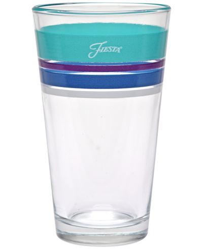 Shop Fiesta Coastal Edgeline 16-ounce Tapered Cooler Glass, Set Of 4 In Multi