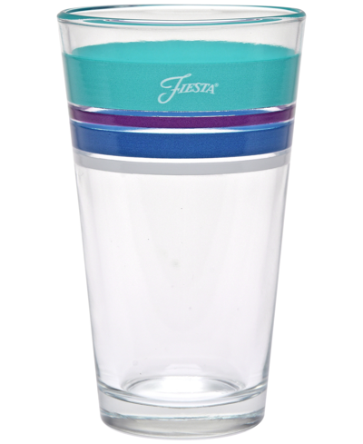 Fiesta Coastal Edgeline 16-ounce Tapered Cooler Glass, Set Of 4 In Multi