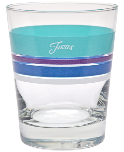 Fiesta Coastal Blues Edgeline 15-ounce Tapered Dof Double Old Fashioned Glass Set Of 4 In Multi