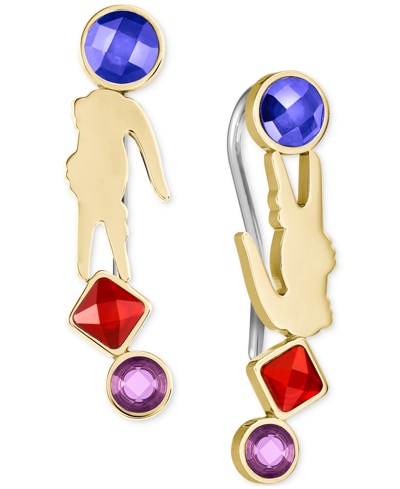 Shop Lacoste Gold-tone Deva Multicolor Stone Drop Earrings