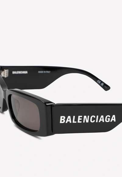 Shop Balenciaga Acetate Rectangular Sunglasses In Black