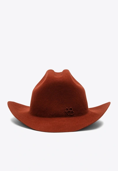 Shop Ruslan Baginskiy Cowboy Hat In Wool Felt In Brown