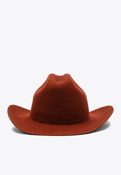 Shop Ruslan Baginskiy Cowboy Hat In Wool Felt In Brown