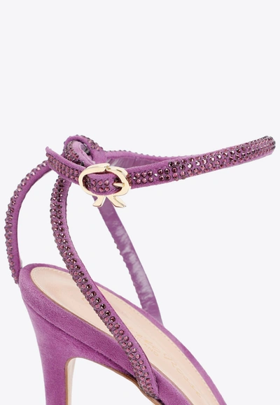 Gianvito Rossi 105 Crystal-embellished Plexiglass Pumps In Purple