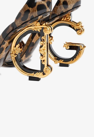 Shop Dolce & Gabbana 105 Leopard Print Sandals In Multicolor