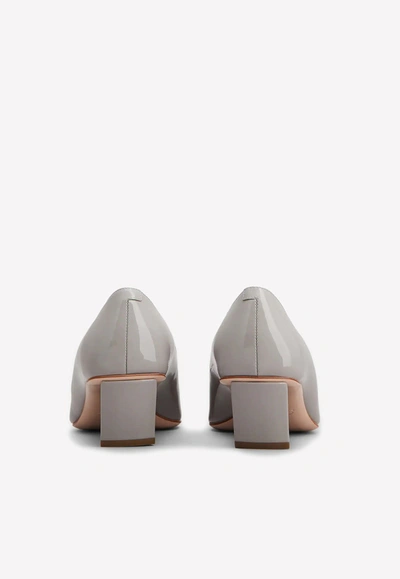 Roger Vivier Belle Vivier 45 Metal Buckle Pumps In Patent Leather In Gray