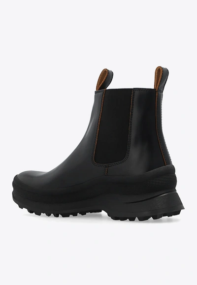 Shop Jil Sander Calf Leather Chelsea Boots In Black