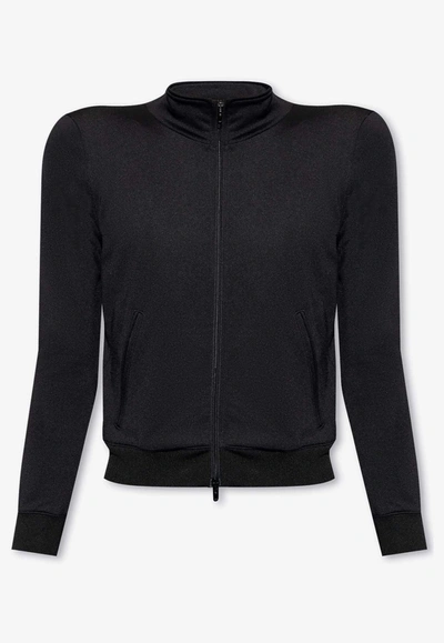 Shop Balenciaga 3b Sports Icon Zip-up Jacket In Black