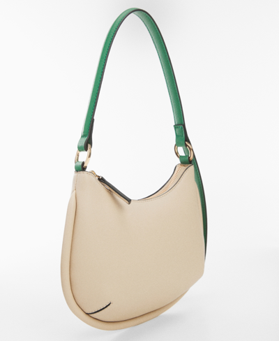 Shop Mango Women's Leather-effect Shoulder Bag In Off White