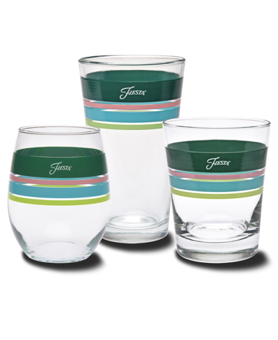 Fiesta Tropical Edgeline 15-ounce Dof Double Old Fashioned Glass, Set Of 4 In Multi