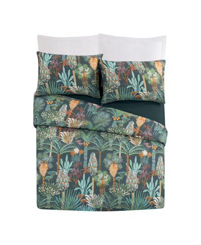 Shop Justina Blakeney Phoenix Cotton Sateen 3-pc Duvet Cover Set, King In Green