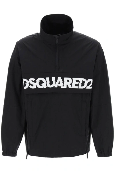 Shop Dsquared2 Anorak With Logo Print In Black
