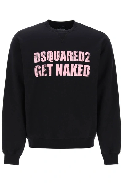 Shop Dsquared2 Cool Fit Printed Sweatshirt In Black