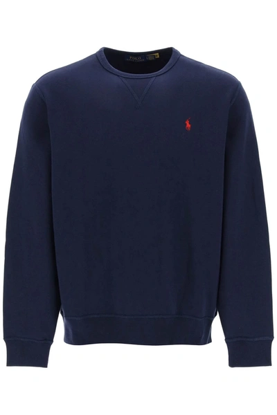 Shop Polo Ralph Lauren Rl Sweatshirt In Blue