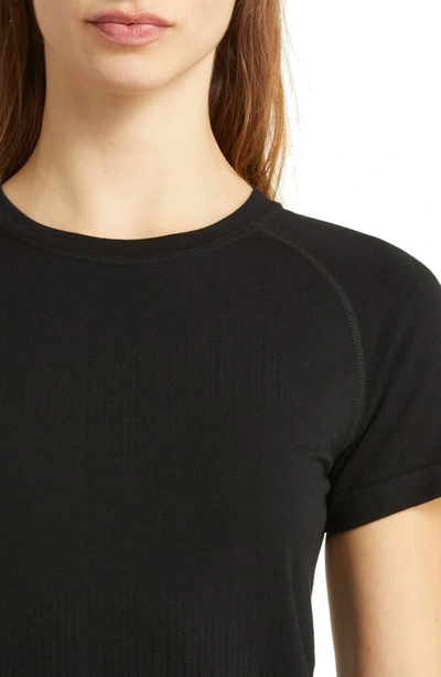 Shop Zella Seamless Performance T-shirt In Black