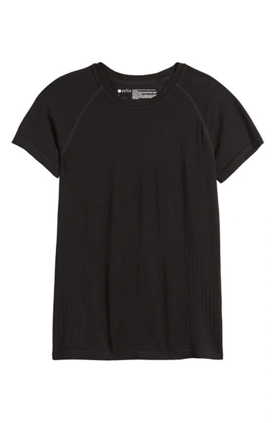 Shop Zella Seamless Performance T-shirt In Black