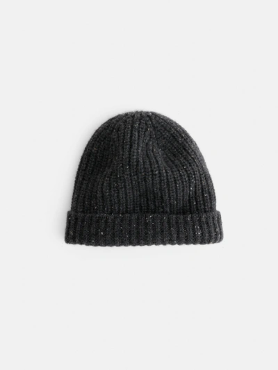 Shop Alex Mill Cashmere Donegal Beanie In Charcoal Donegal