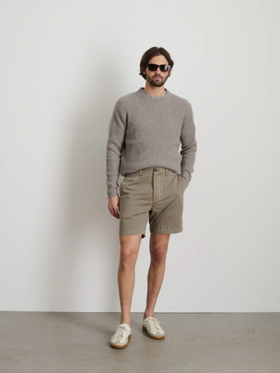 Shop Alex Mill Flat Front Short In Vintage Washed Chino In Vintage Olive